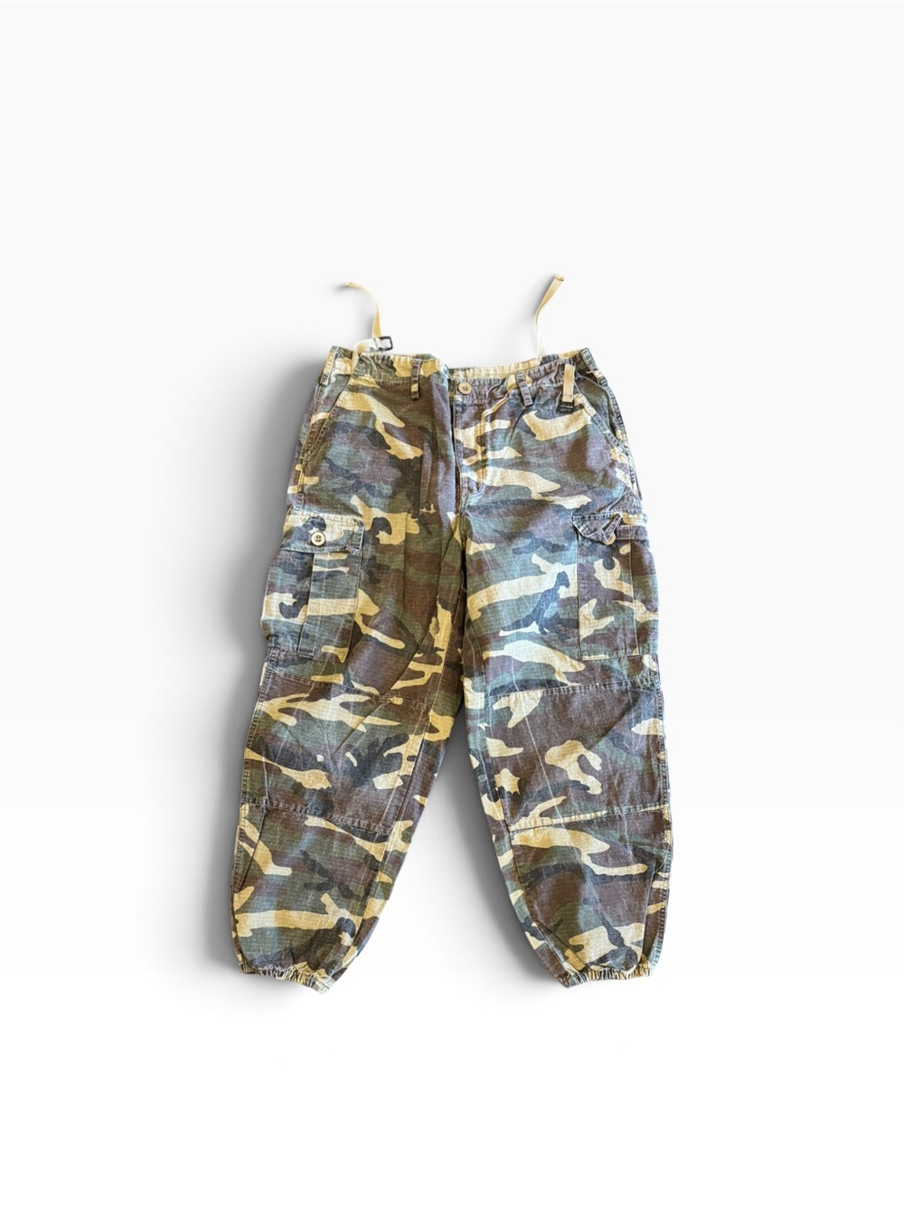Women’s Camo Cargo Trousers - Olive Green